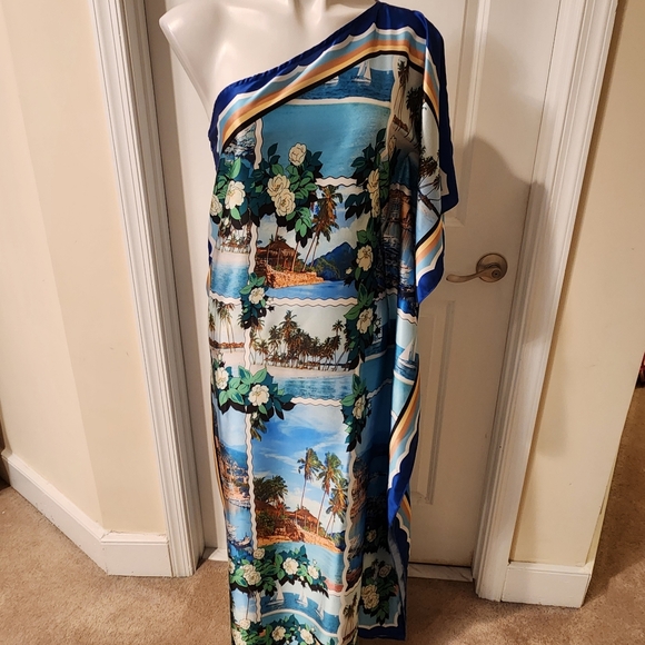 Beulah Dresses & Skirts - Beulah Style Scarf One Shouder Dress Small
